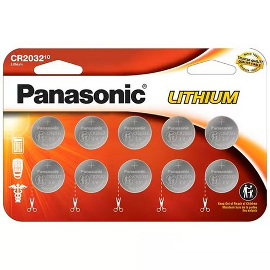 PANASONIC CR2032 3V Lithium Battery 10pk