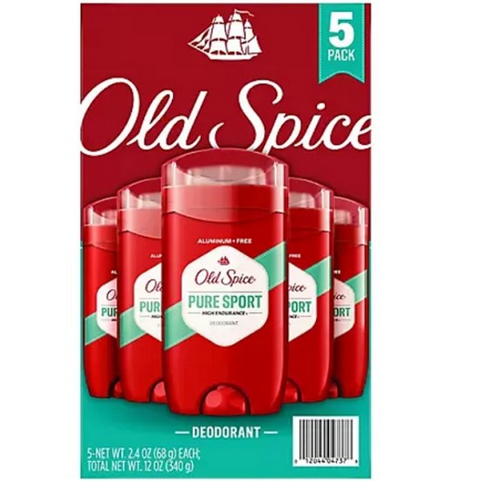 OLD SPICE DEOD STICK H/E Pure Sport 2.4oz 5pk