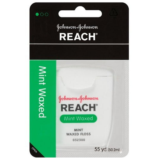 J&J Dental Floss REACH Mint waxed 55yds