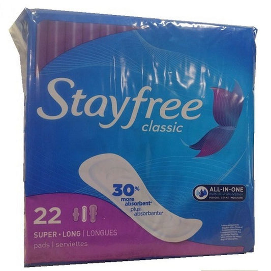 STAYFREE MaxiPads Classic Super Long 22s