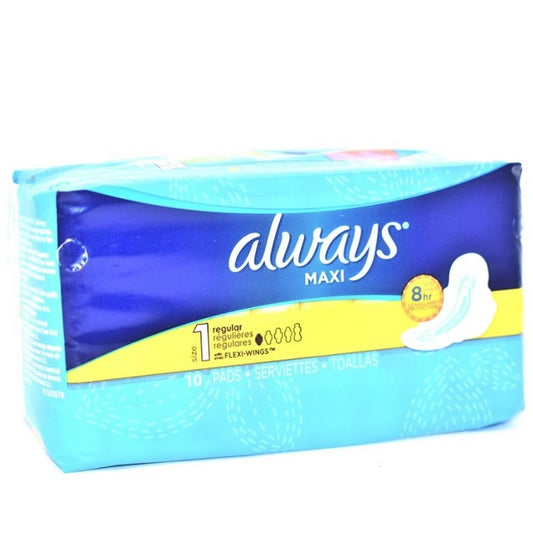 ALWAYS Maxi Pads Reg 10ct Size 1 Flexi-Wings