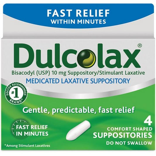 DULCOLAX Fast Relief Laxative Suppository 4pk