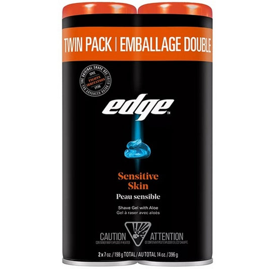 EDGE SHAVE GEL 2pk Sensitive with Aloe 7oz