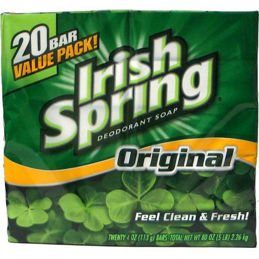 IRISH SPRING SOAP Orig 4oz case of 80 (4x20