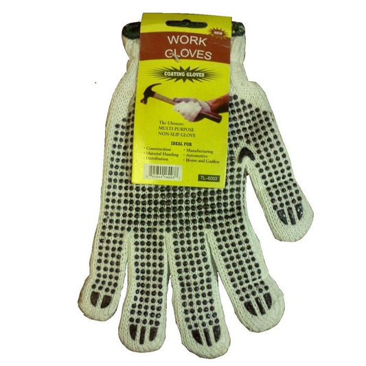 DOTTED WORK GLOVES 2 sides plastic dot knitd