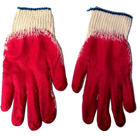 RED COATED GLOVES 10pk knitted