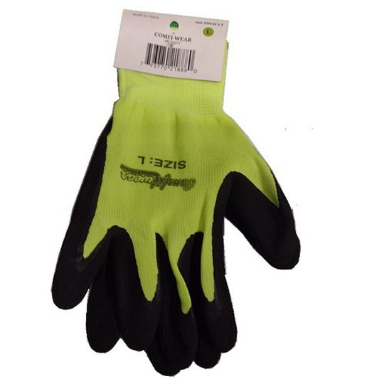 COMFIGRIP GLOVES Lrg Latex Foam Coated Green