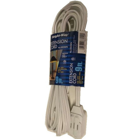 9 ft Extension Cord White ETL/UL Conformed