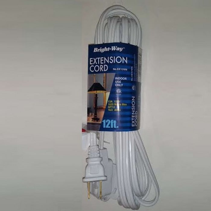 12 ft Extension Cord White ETL/UL Conformed