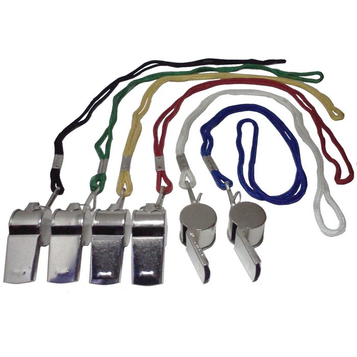 Metal WHISTLE Card of 12 W/LANYARD