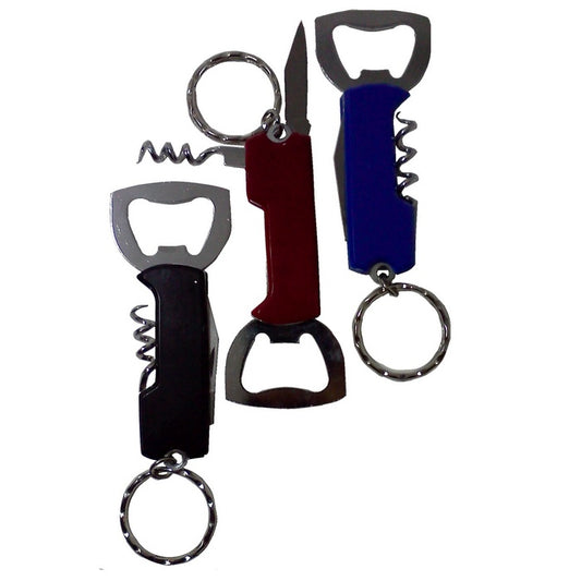 KeyRing Bottl opener Knife/Botl/Cork Card/12