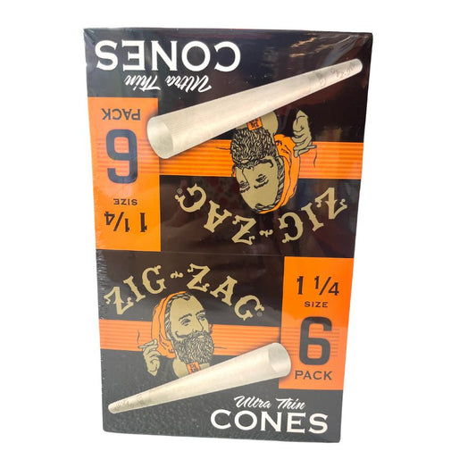 ZIG ZAG ULTRA THIN CONES 1 1/4 6 PACK